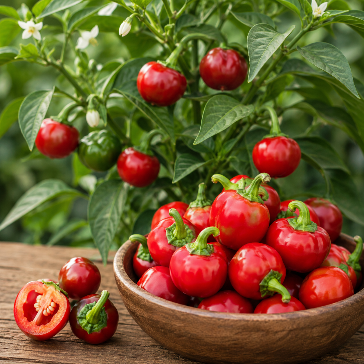 Pepper - Red Cherry Sweet Peppers - 30 seeds