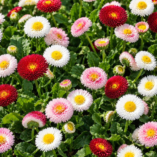 Bells English Daisy Pomponette- 100 Seeds