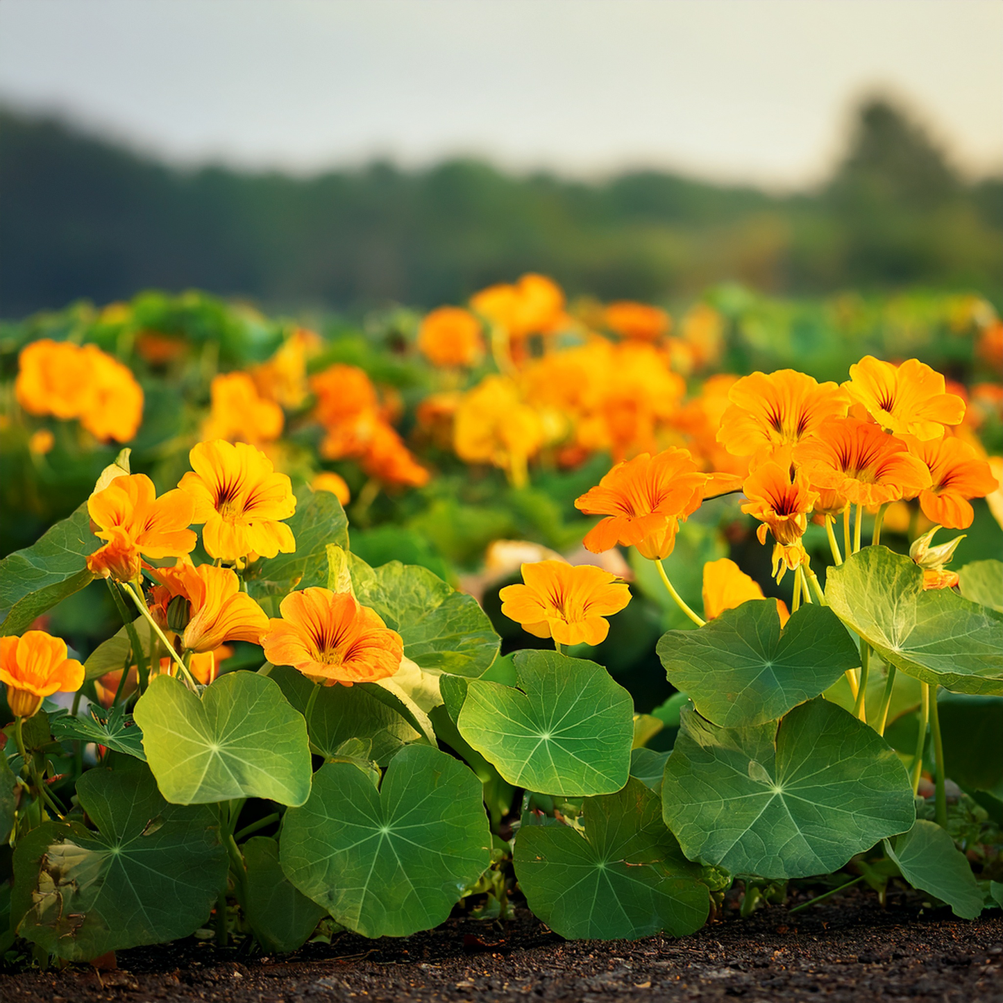 Nasturtium Alaska Gold Dwarf - 20 seeds