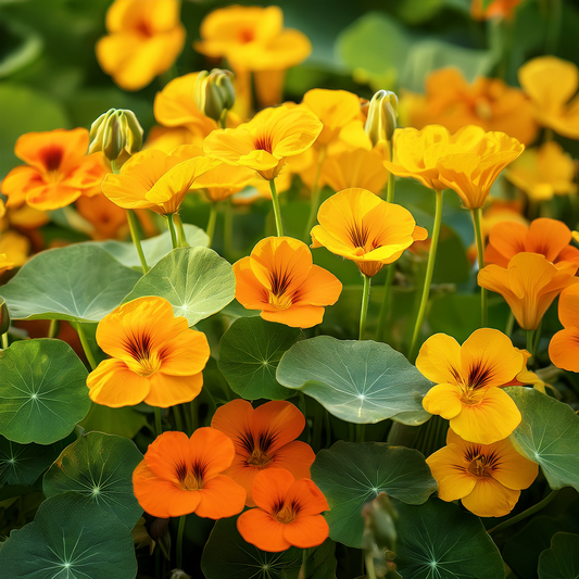 Nasturtium Alaska Gold Dwarf - 20 seeds