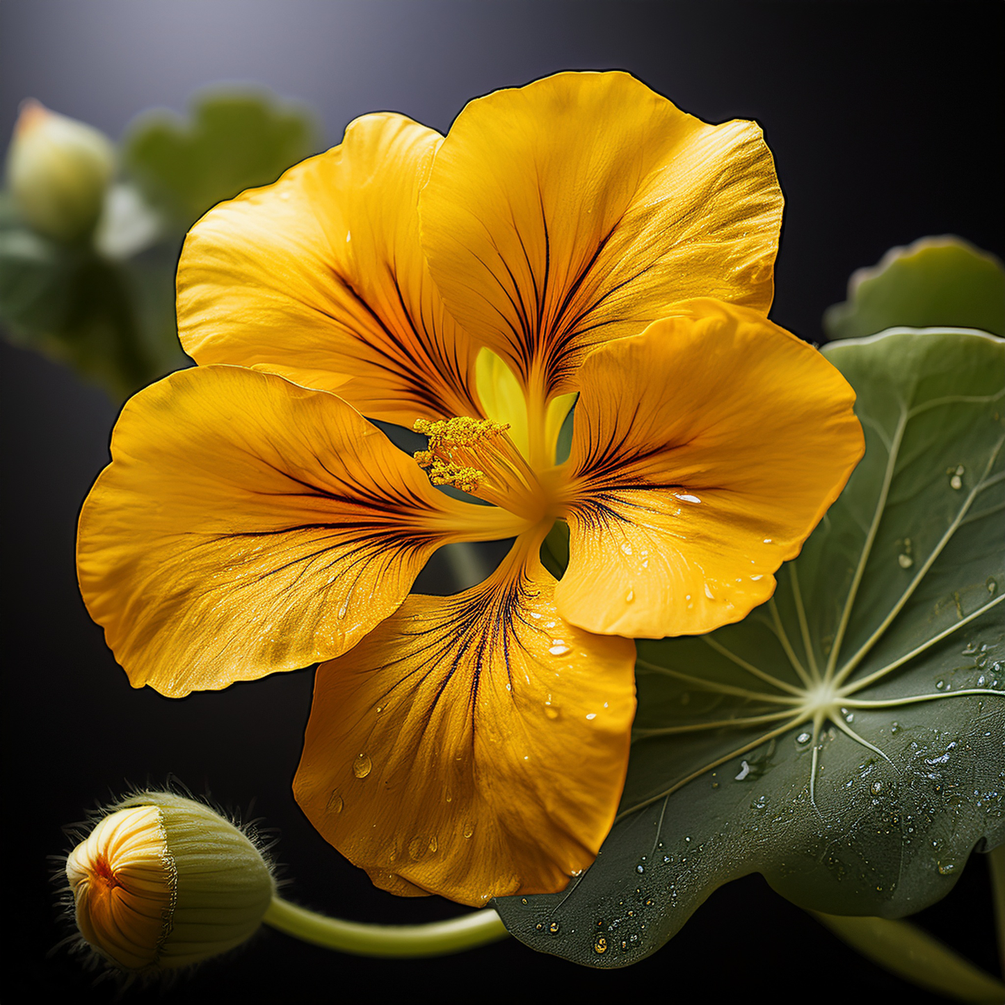 Nasturtium Alaska Gold Dwarf - 20 seeds