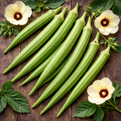 Okra 'Long (Perkins)' – 30 Seeds